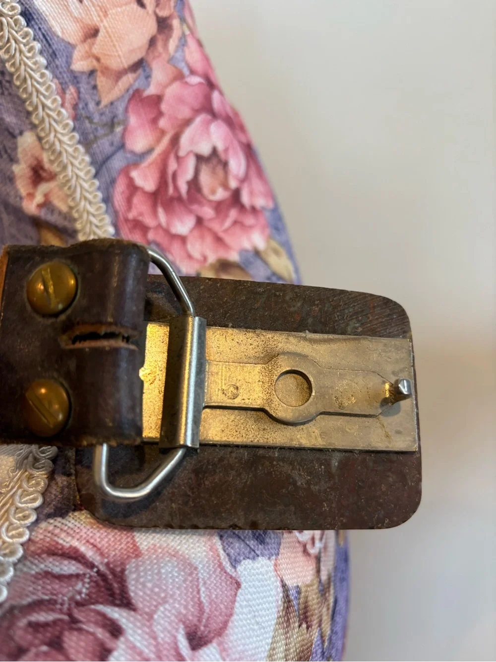 Handcrafted Geometric Woven and Leather Belt with Brown granite belt buckle